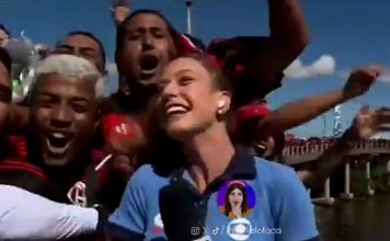 Escándalo en Brasil por la agresión en vivo a una periodista que estaba rodeada por hinchas del Flamengo: “Es lamentable”