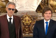 Javier Milei recibió a Andrea Bocelli en la Casa Rosada y lo condecoró con la Orden de Mayo