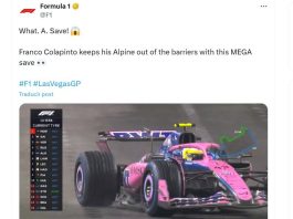 La sorprendente maniobra de Franco Colapinto en la qualy del Gran Premio de Las Vegas: “¡Qué salvada!»