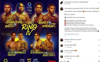 Las perlitas de la presentación de la pelea del Puma Martínez con Bam Rodríguez: remera especial, gesto a lo Rocky Balboa y broma en inglés