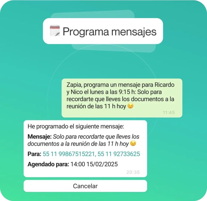 La app Zapia ahora permite programar mensajes en WhatsApp