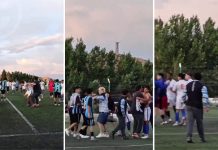 Una salvaje pelea se desató en un partido juvenil en Comodoro Rivadavia entre jugadores e hinchas