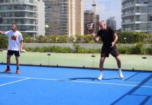 Martín Palermo y el Flaco Schiavi jugaron la final de un torneo exhibición de pádel en Punta del Este