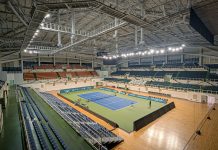 Así es el Gimnasio Gijang, el escenario de la serie de Copa Davis entre Argentina y Corea del Sur