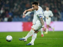 Pecho y zurdazo: el grito de Lautaro Martínez en la goleada del Inter de Milán, líder de la Serie A de Italia